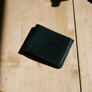 sleepwalk ltd leather bi fold wallet black