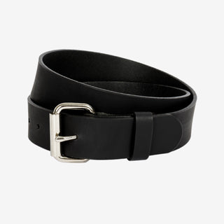 sleepwalk ltd leather belt matte black color