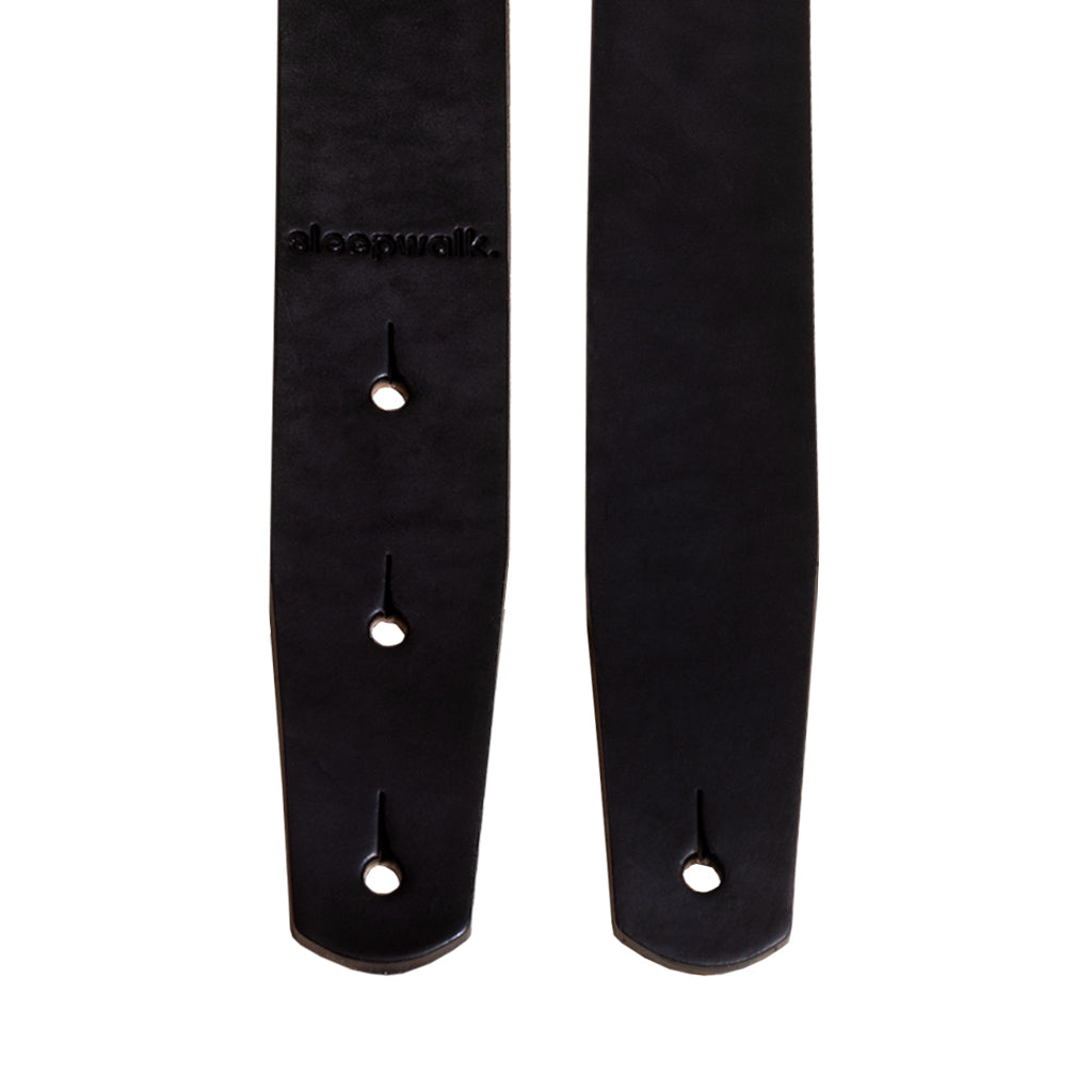 TT Signature Guitar Strap - Heavy Black Harness Leather